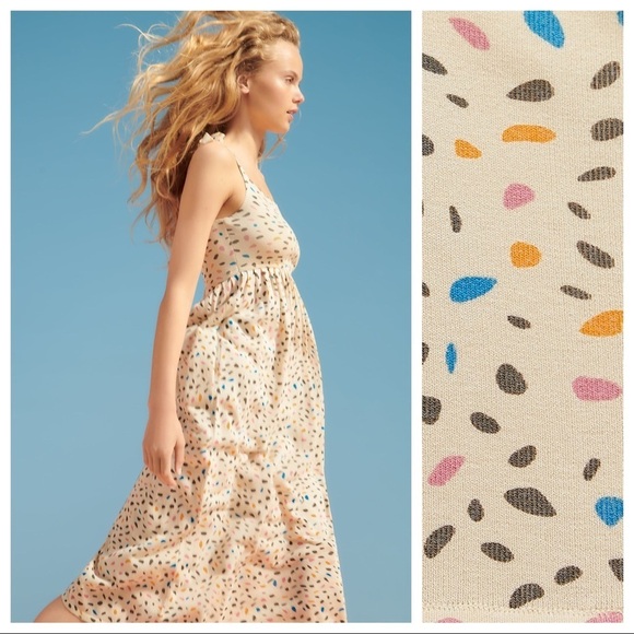 NWT. Zara Cream Printed Knit Midi Dress. Size S. - Picture 4 of 12